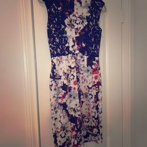 Adriana Papell lace and floral shift dress